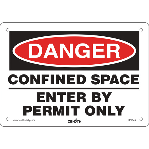 SGI145 "Confined Space" Sign, 7" x 10", Aluminum, English