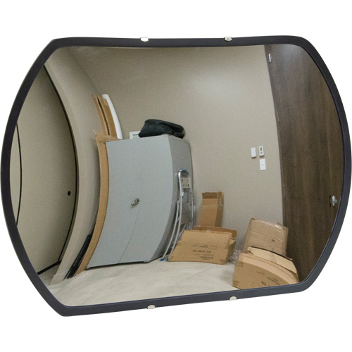 SGI561 Miroir convexe rectangulaire/rond avec support, 12" h x 18" la, Int&eacute;rieur/Ext&eacute;rieur