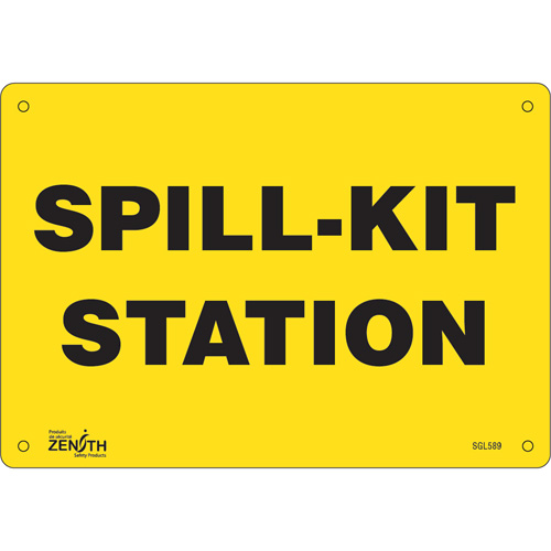 SGL589 "Spill Kit Station" Sign, 7" x 10", Aluminum, English