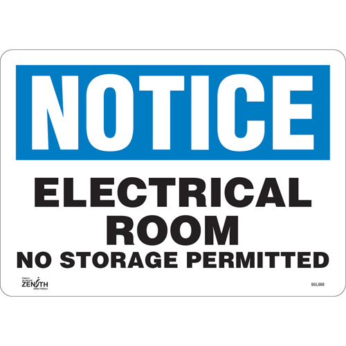 SGL668 Enseigne Electrical Room, 10" x 14", Vinyle, Anglais