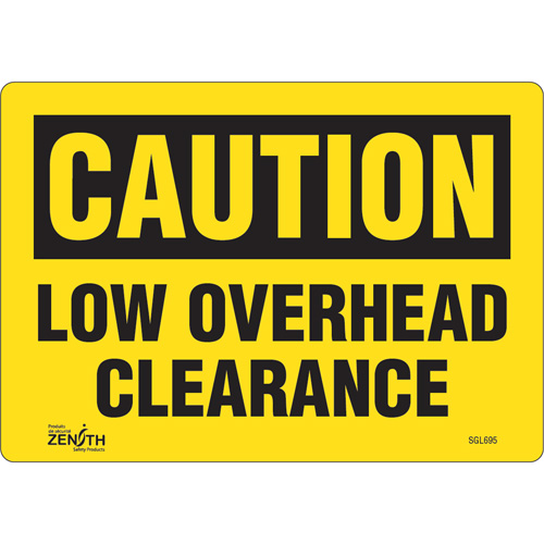 SGL695 "Low Overhead Clearance" Sign, 7" x 10", Vinyl, English