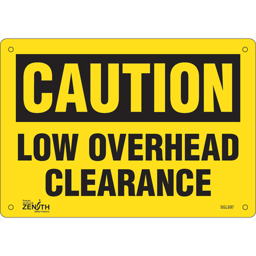 SGL697 "Low Overhead Clearance" Sign, 7" x 10", Aluminum, English