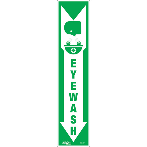 SGL707 "Eye Wash" Sign, 18" x 4", Vinyl, English with Pictogram