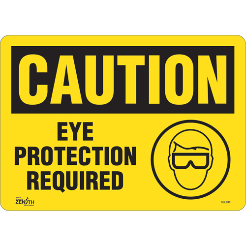 SGL898 "Eye Protection Required" Sign, 10" x 14", Vinyl, English with Pictogram