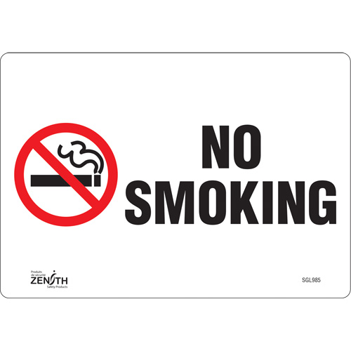 SGL985 "No Smoking" Sign, 7" x 10", Vinyl, English with Pictogram