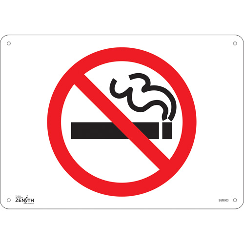 SGM003 "No Smoking" Sign, 10" x 14", Aluminum, Pictogram