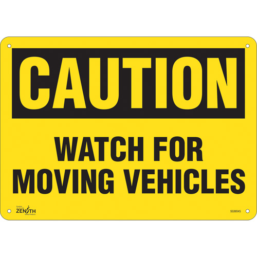 SGM045 "Watch For Moving Vehicles" Sign, 10" x 14", Aluminum, English