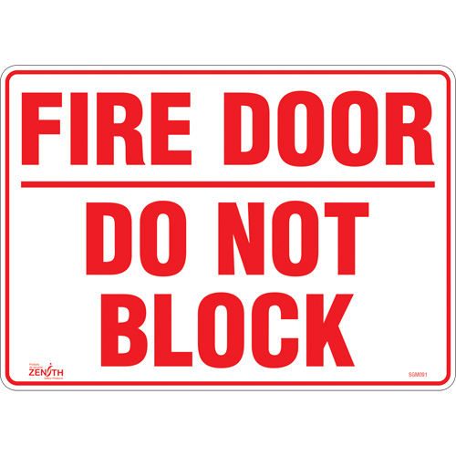 SGM091 "Fire Door" Sign, 10" x 14", Vinyl, English