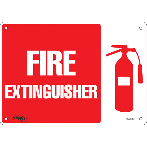SGM113 Enseigne Fire Extinguisher, 7" x 10", Plastique, Anglais avec pictogramme