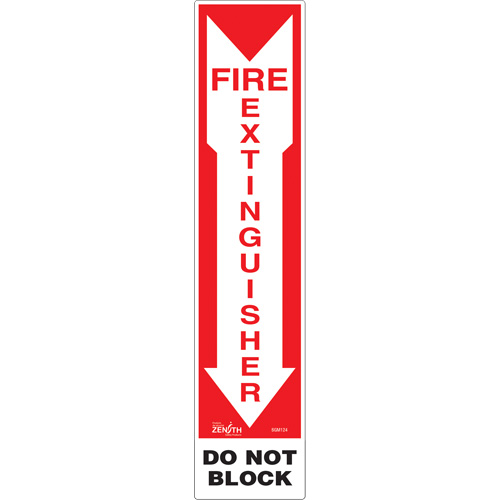 SGM124 "Fire Extinguisher - Do Not Block" Sign, 18" x 4", Vinyl, English with Pictogram