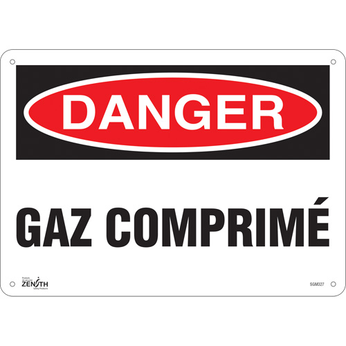 SGM327 "Gaz Comprim&eacute;" Sign, 10" x 14", Plastic, French