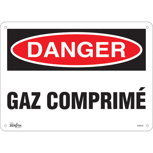 SGM328 "Gaz Comprim&eacute;" Sign, 10" x 14", Aluminum, French