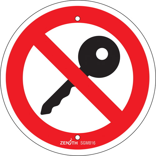 SGM816 Turn Off Engine CSA Standard Safety Sign, 6" x 6", Aluminum, Pictogram