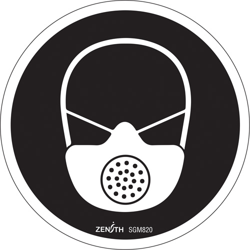 SGM820 Respiratory Protection Required CSA Standard Safety Sign, 6" x 6", Vinyl, Pictogram