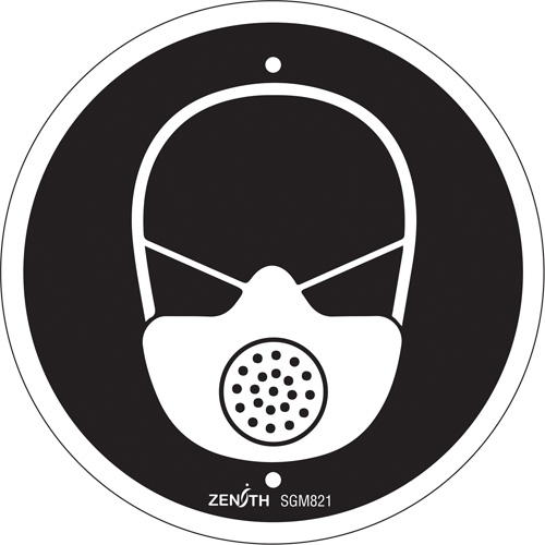 SGM821 Respiratory Protection Required CSA Standard Safety Sign, 6" x 6", Plastic, Pictogram