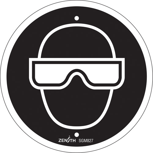 SGM827 Eye Protection Required CSA Standard Safety Sign, 6" x 6", Plastic, Pictogram