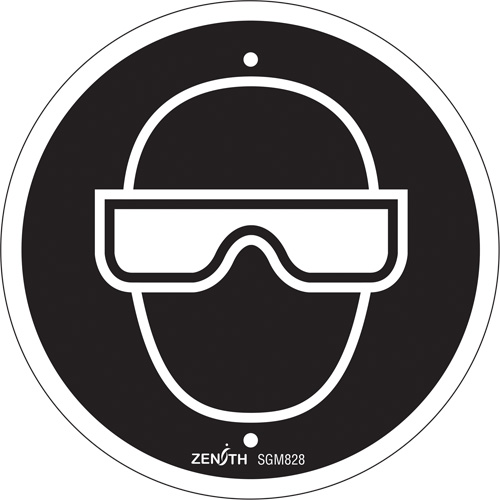SGM828 Eye Protection Required CSA Standard Safety Sign, 6" x 6", Aluminum, Pictogram