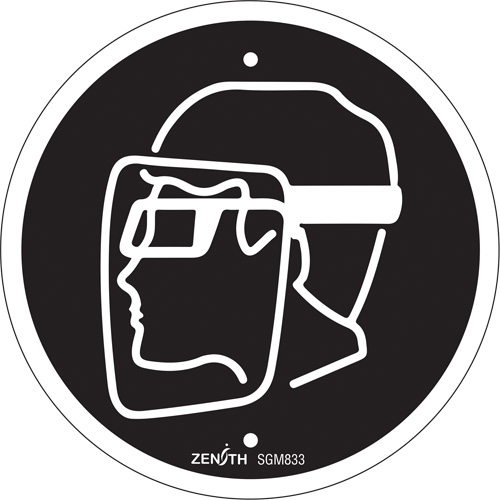 SGM833 Face Protection Required CSA Standard Safety Sign, 6" x 6", Plastic, Pictogram