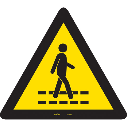 SGN066 Pedestrian Safety Lane CSA Standard Safety Sign, 12" x 12", Vinyl, Pictogram