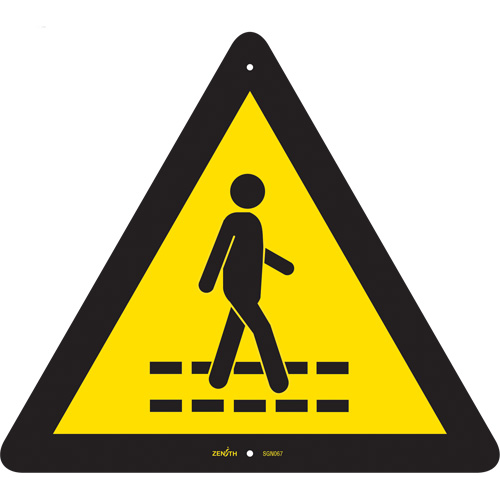 SGN067 Pedestrian Safety Lane CSA Standard Safety Sign, 12" x 12", Plastic, Pictogram