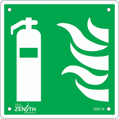 SGN119 Fire Extinguisher CSA Standard Safety Sign, 6" x 6", Aluminum, Pictogram