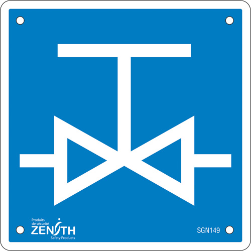 SGN149 Valve CSA Standard Safety Sign, 6" x 6", Aluminum, Pictogram