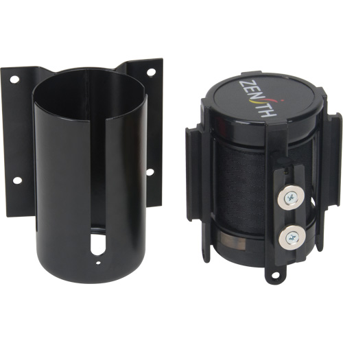 SGQ994 Wall Mount Barrier with Magnetic Tape, Steel, Screw Mount, 7', Black Tape