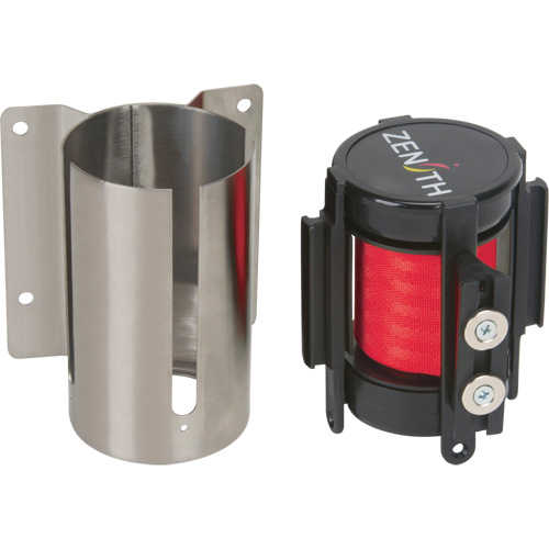 SGR024 Barri&egrave;re &agrave; fixation murale avec ruban magn&eacute;tique, Acier, Fixation par vis, 7', Ruban Rouge