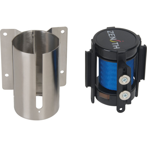 SGR025 Barri&egrave;re &agrave; fixation murale avec ruban magn&eacute;tique, Acier, Fixation par vis, 7', Ruban Bleu