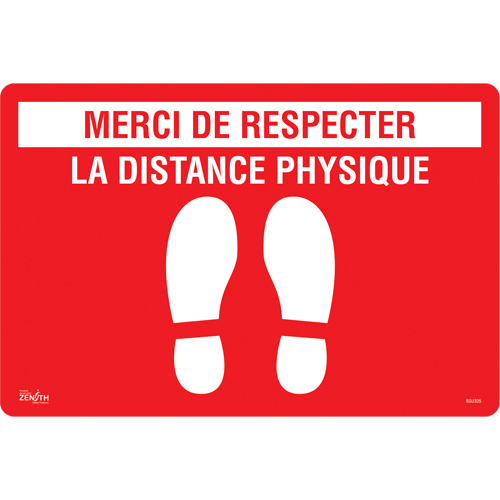 SGU325 "Distance physique" Floor Sign, Adhesive, French with Pictogram