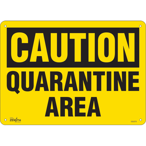 SGU370 Enseigne  Quarantine Area , 10" x 14", Plastique, Anglais