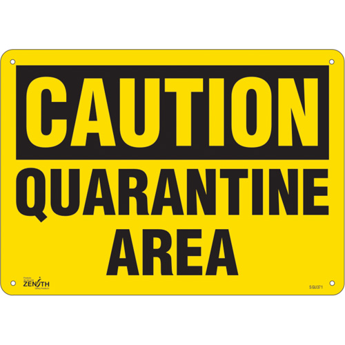 SGU371 Enseigne  Quarantine Area , 10" x 14", Aluminium, Anglais