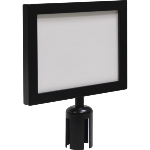 SGU786 Cadre d'enseigne pour poteau de barri&egrave;re pour le contr&ocirc;le des foules, Noir