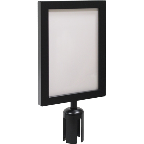 SGU789 Cadre d'enseigne pour poteau de barri&egrave;re pour le contr&ocirc;le des foules, Noir