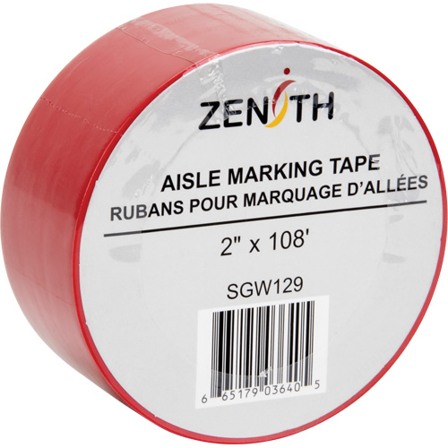 SGW129 Aisle Marking Tape, 2" x 108', PVC, Red