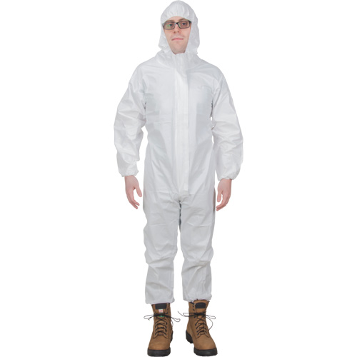 SGW457 Premium Hooded Coveralls, Small, White, Microporous