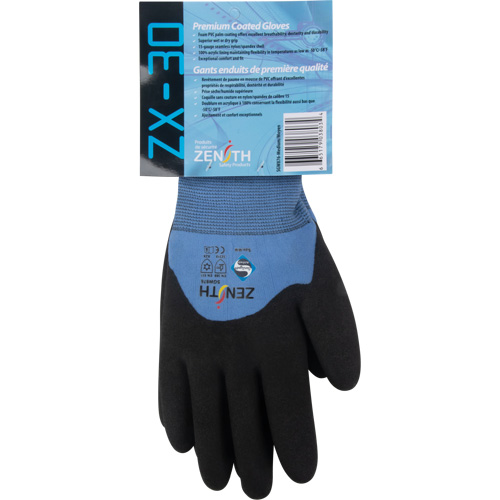 SGW876 ZX-30° Premium Coated Gloves, Medium, Foam PVC Coating, 15 Gauge, Nylon Shell