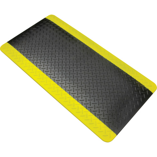 SGW898 Anti-Fatigue Matting, Diamond, 1-2/3' x 3-1/4' x 3/4", Black/Yellow, Polyurethane