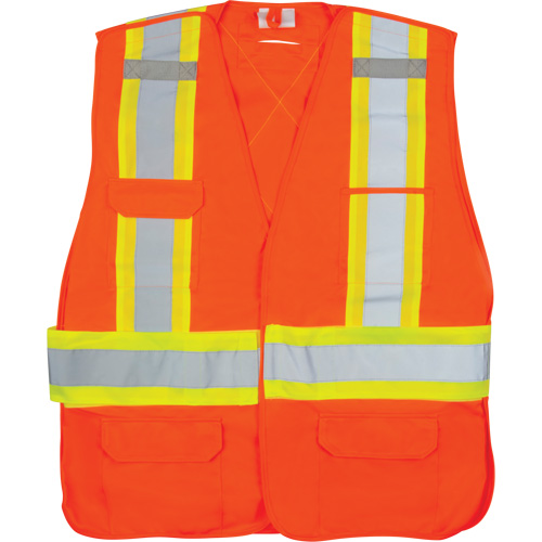 SGZ627 CSA-Compliant High-Visibility Surveyor Vest, High Visibility Orange, Medium, Polyester