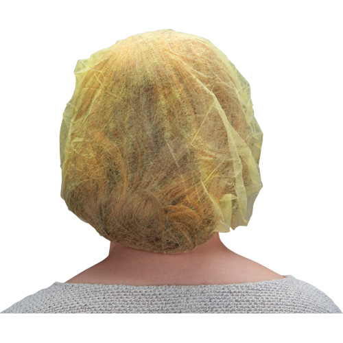 SHA674 Bouffant Caps, Polypropylene, 21", Yellow