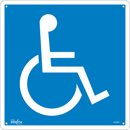 SHG608 Handicap CSA Standard Safety Sign, 12" x 12", Aluminum, Pictogram