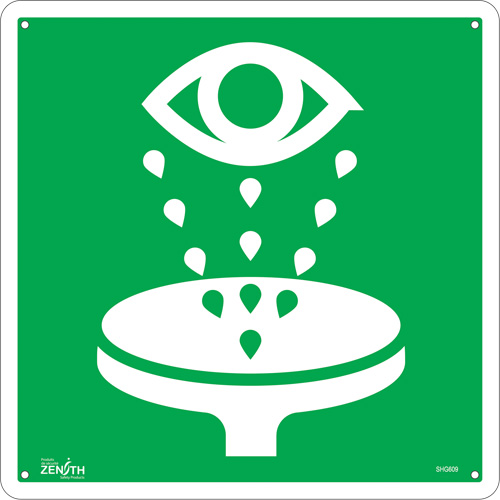 SHG609 Eye Wash CSA Standard Safety Sign, 12" x 12", Aluminum, Pictogram