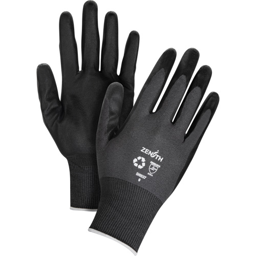 SHI535 Gants &eacute;cologiques enduits et perm&eacute;ables &agrave; l'air, 7, R&ecirc;vetement Mousse de nitrile, Calibre 21, Enveloppe en Nylon/rPET