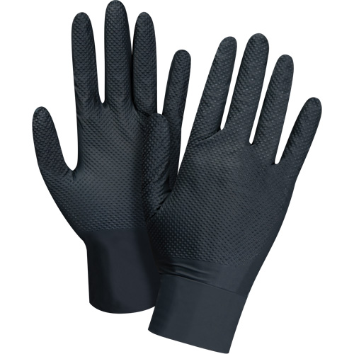 SHJ689 Heavyweight Tactile Grip Examination Gloves, Small, Nitrile, 8-mil, Powder-Free, Black
