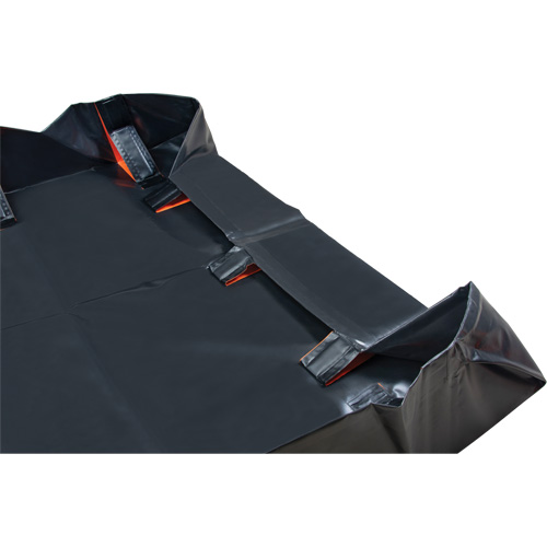 SHK124 Berme d&eacute;ployable &agrave; mur IBX, Capacit&eacute; 268 gal. US, 6' la x 6' lo x 12" h, Support &agrave; encliqueter