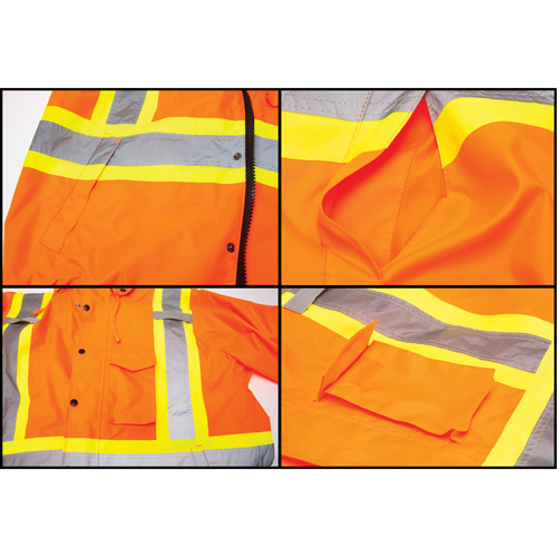 SHK744 Waterproof 7-in-1 Winter Parka, High Visibility Orange, Large