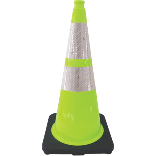 SHL478 Premium Traffic Cone, 28", Lime Green, 4" & 6" Reflective Collar(s)