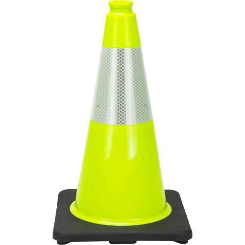 SHL479 Premium Traffic Cone, 18", Lime Green, 6" Reflective Collar(s)