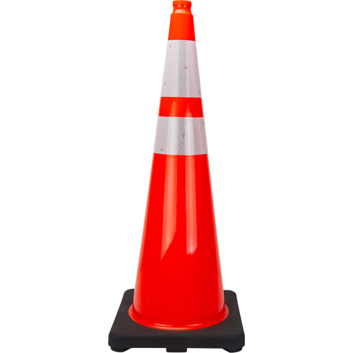SHL481 C&ocirc;ne de signalisation de premi&egrave;re qualit&eacute;, 36", Orange, Bande(s) r&eacute;fl&eacute;chissante(s) 4" & 6"