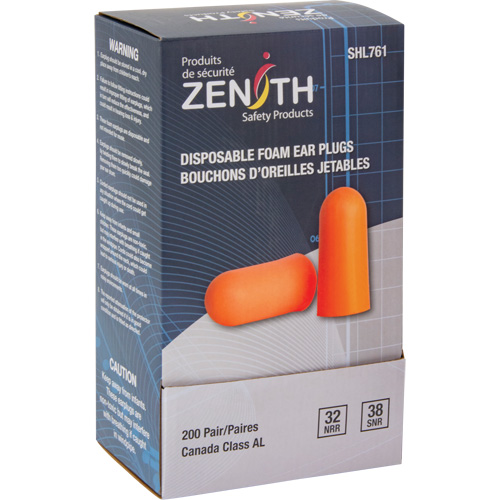 SHL761 Foam Earplugs, Pair - Polybag